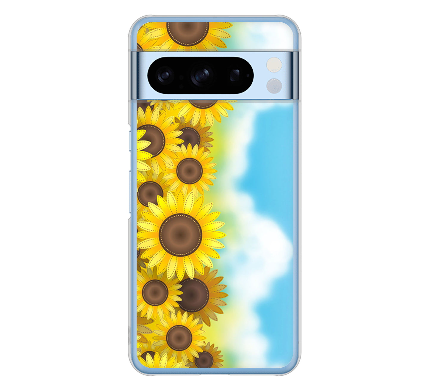 Google Pixel 8 Pro 高画質仕上げ 背面印刷 ハードケース 【148 ひまわり畑】