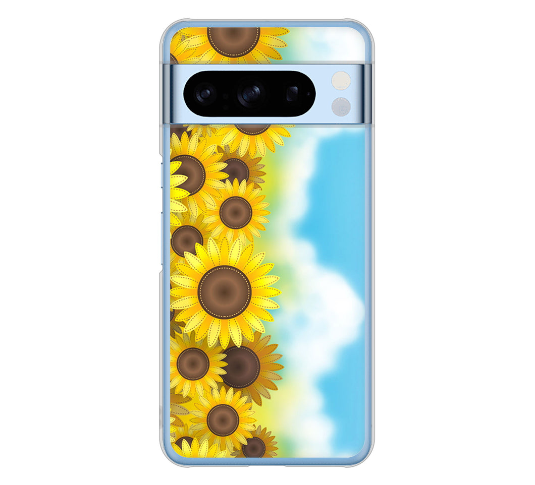 Google Pixel 8 Pro 高画質仕上げ 背面印刷 ハードケース 【148 ひまわり畑】