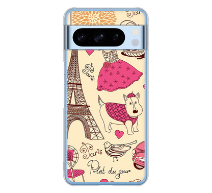Google Pixel 8 Pro 高画質仕上げ 背面印刷 ハードケースLOVE フランス
