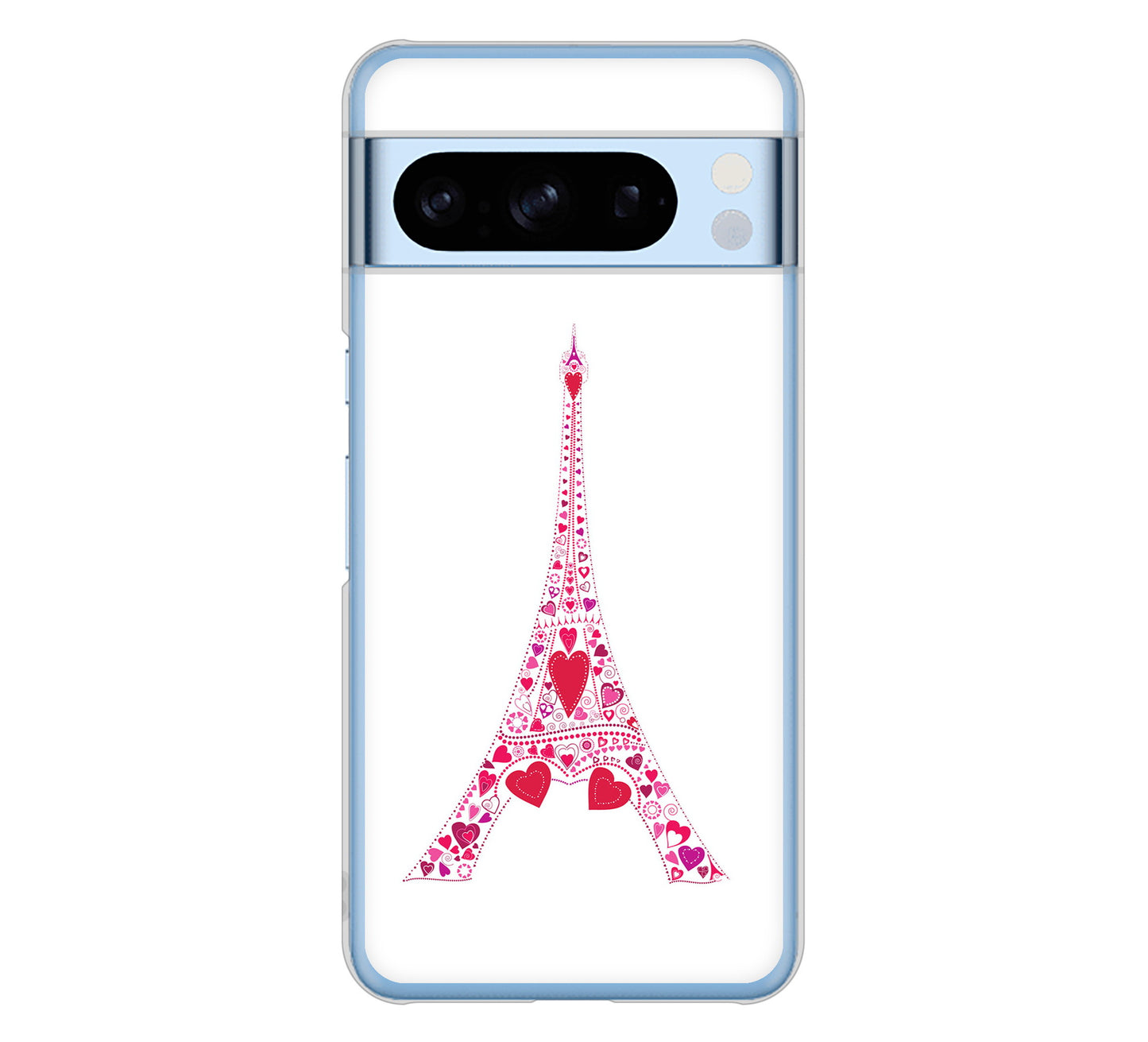 Google Pixel 8 Pro 高画質仕上げ 背面印刷 ハードケースLOVE フランス