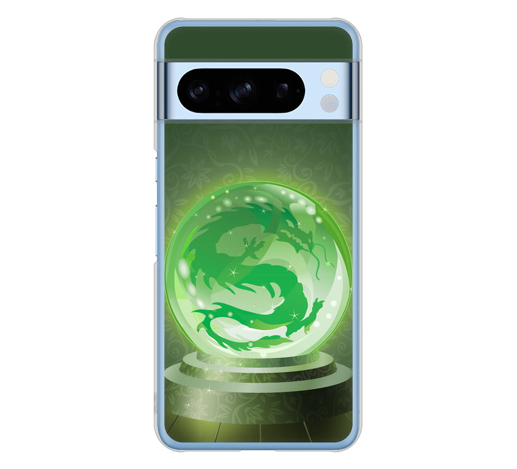 Google Pixel 8 Pro 高画質仕上げ 背面印刷 ハードケース 【439 水晶に浮かぶ龍】