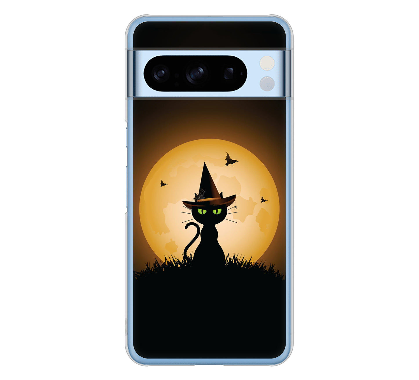 Google Pixel 8 Pro 高画質仕上げ 背面印刷 ハードケース夜とネコ