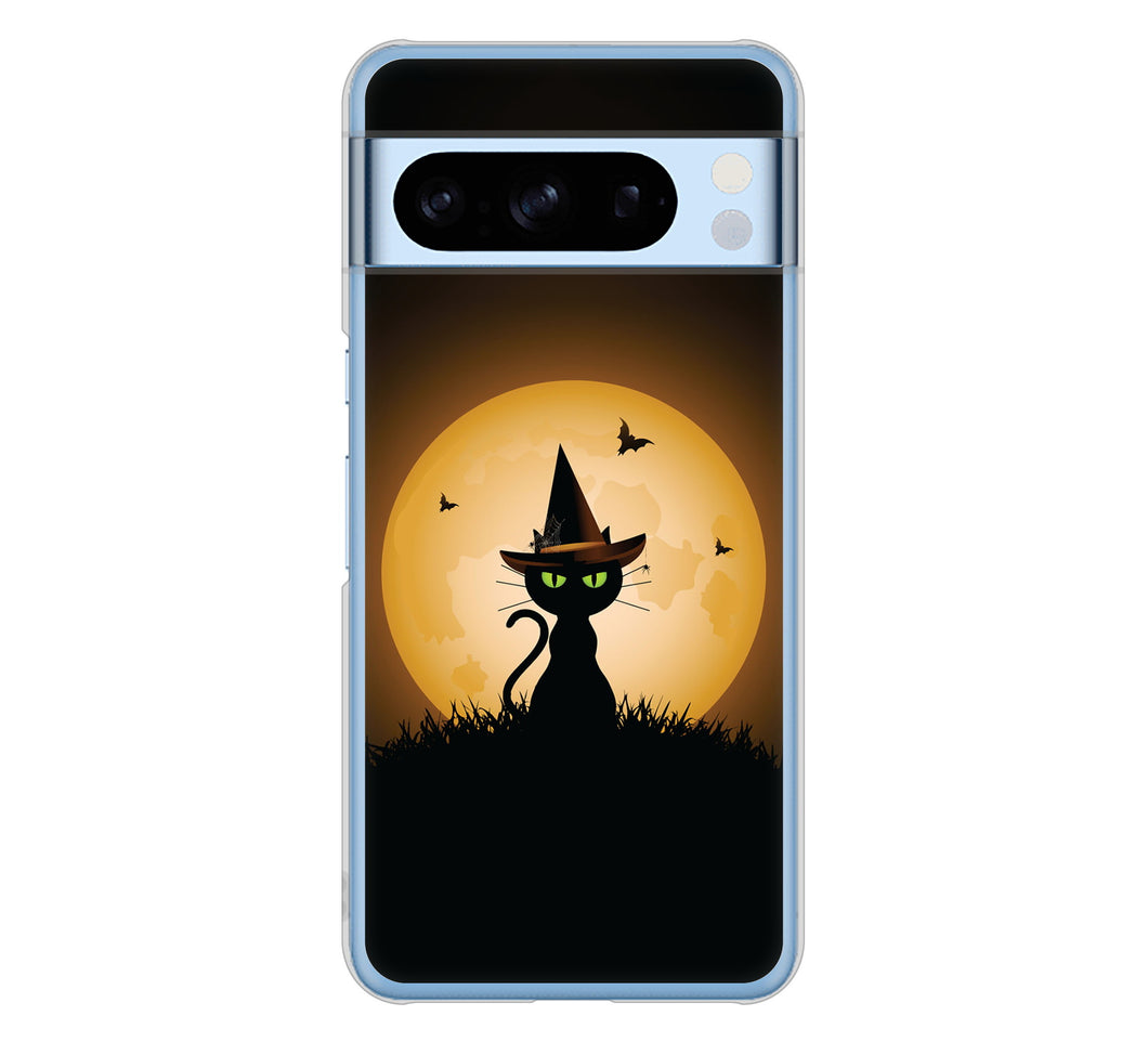 Google Pixel 8 Pro 高画質仕上げ 背面印刷 ハードケース夜とネコ