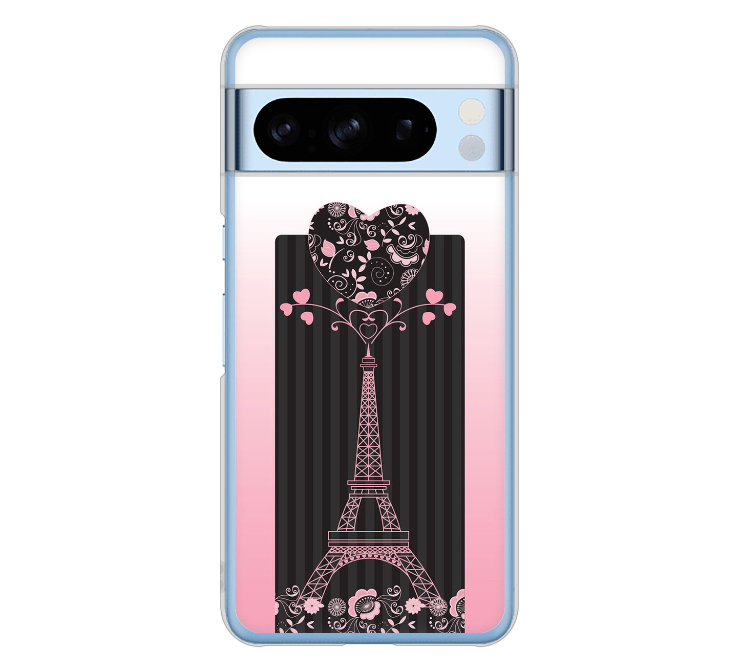 Google Pixel 8 Pro 高画質仕上げ 背面印刷 ハードケースLOVE フランス