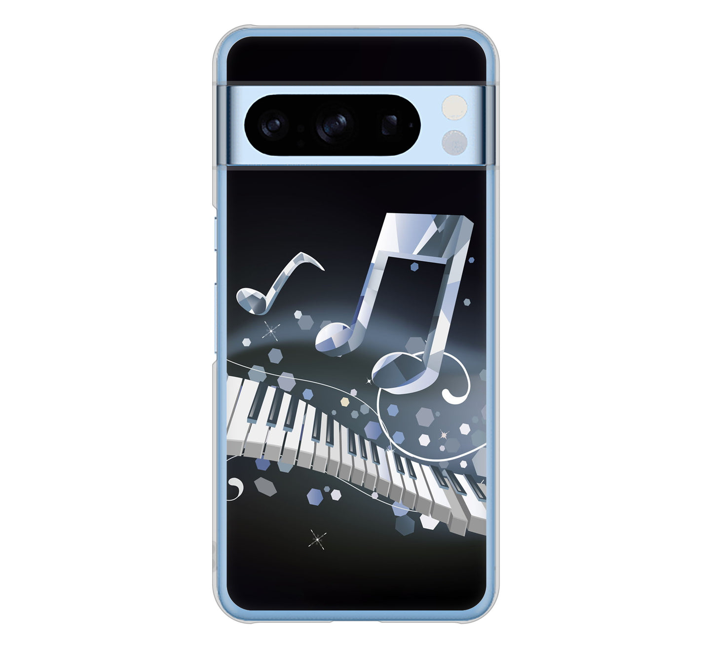 Google Pixel 8 Pro 高画質仕上げ 背面印刷 ハードケース音符