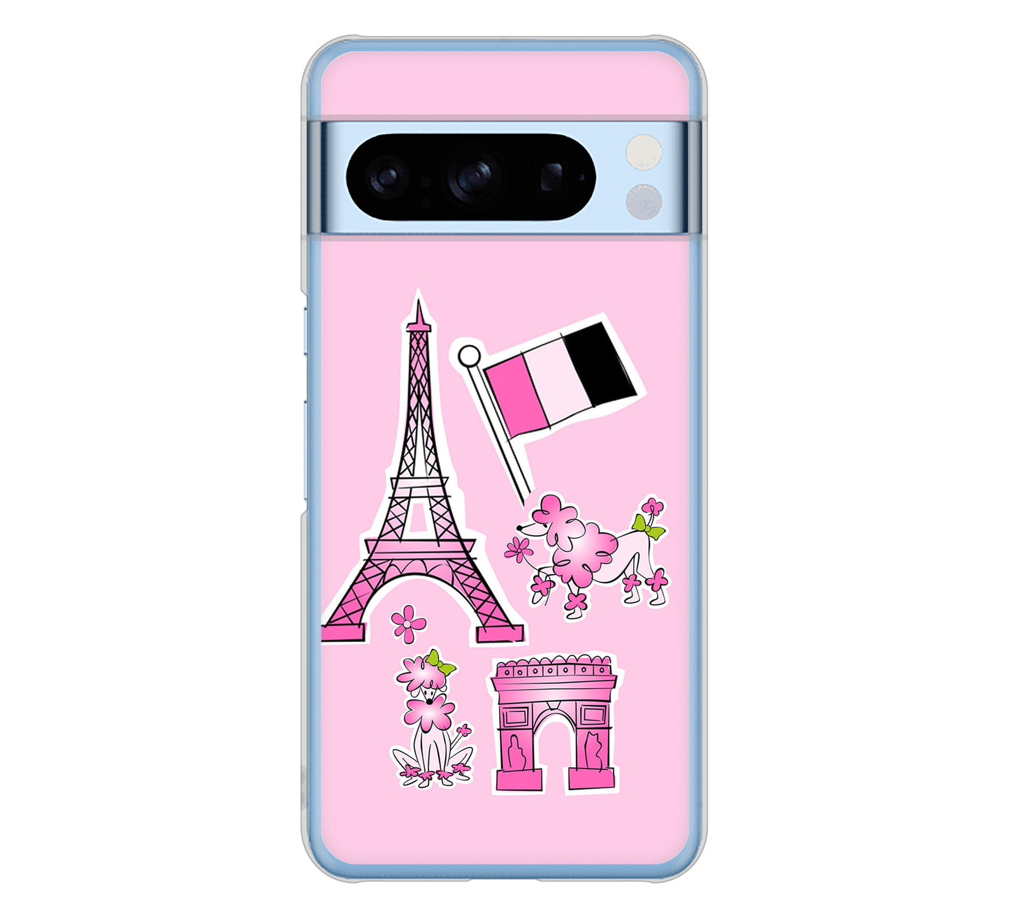 Google Pixel 8 Pro 高画質仕上げ 背面印刷 ハードケースLOVE フランス