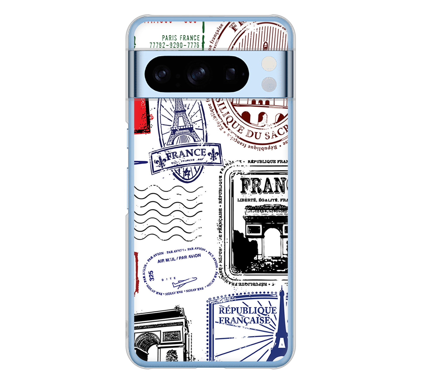 Google Pixel 8 Pro 高画質仕上げ 背面印刷 ハードケースLOVE フランス