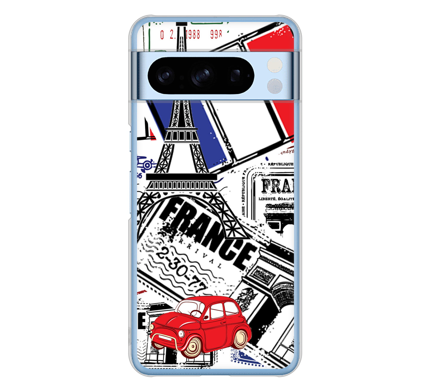 Google Pixel 8 Pro 高画質仕上げ 背面印刷 ハードケースLOVE フランス