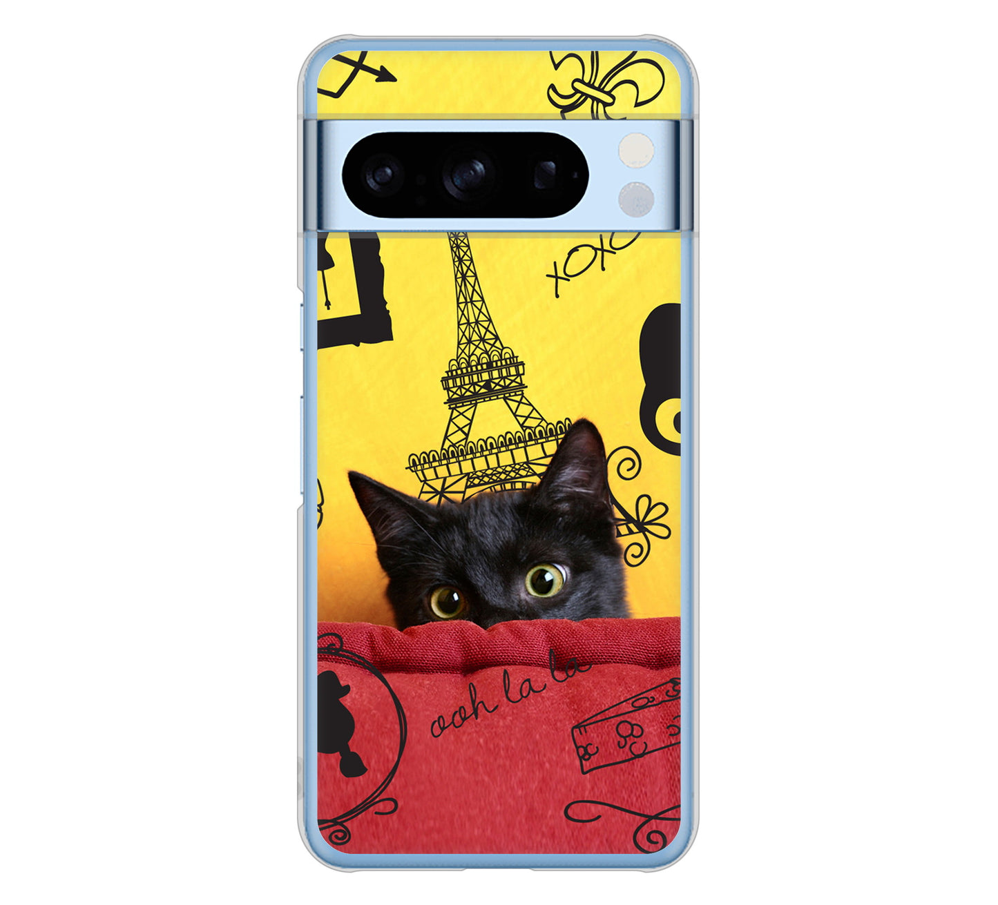 Google Pixel 8 Pro 高画質仕上げ 背面印刷 ハードケースLOVE フランス