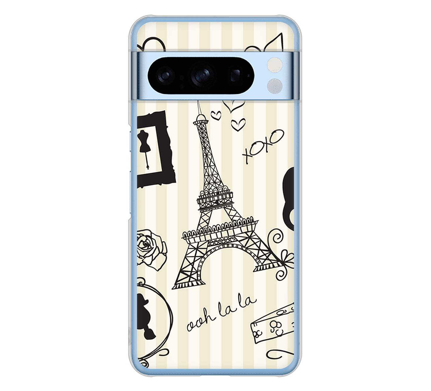 Google Pixel 8 Pro 高画質仕上げ 背面印刷 ハードケースLOVE フランス