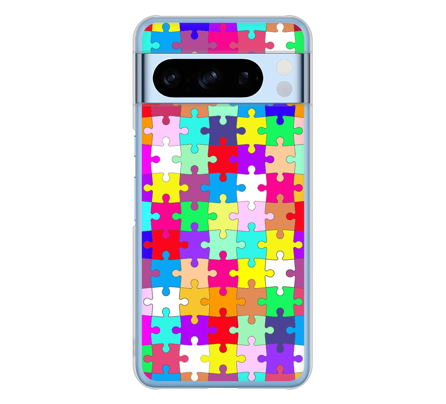 Google Pixel 8 Pro 高画質仕上げ 背面印刷 ハードケース 【727 カラフルパズル】