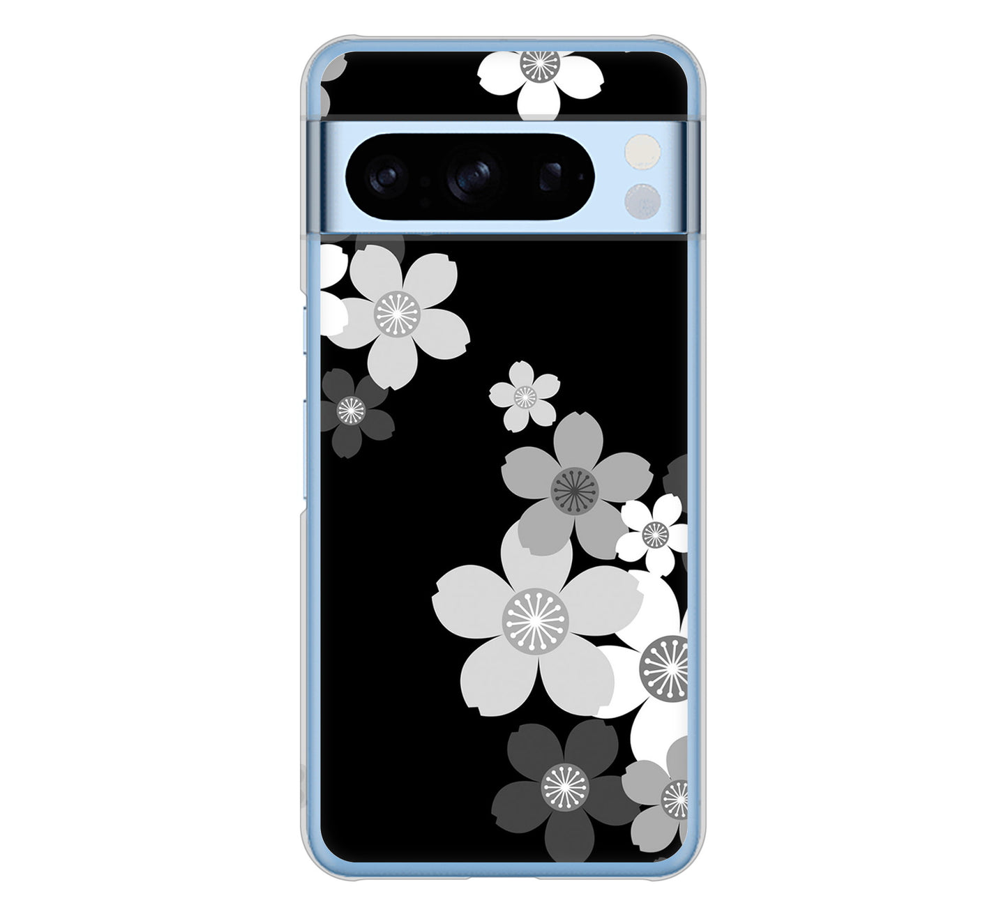 Google Pixel 8 Pro 高画質仕上げ 背面印刷 ハードケース 【1334 桜のフレーム】