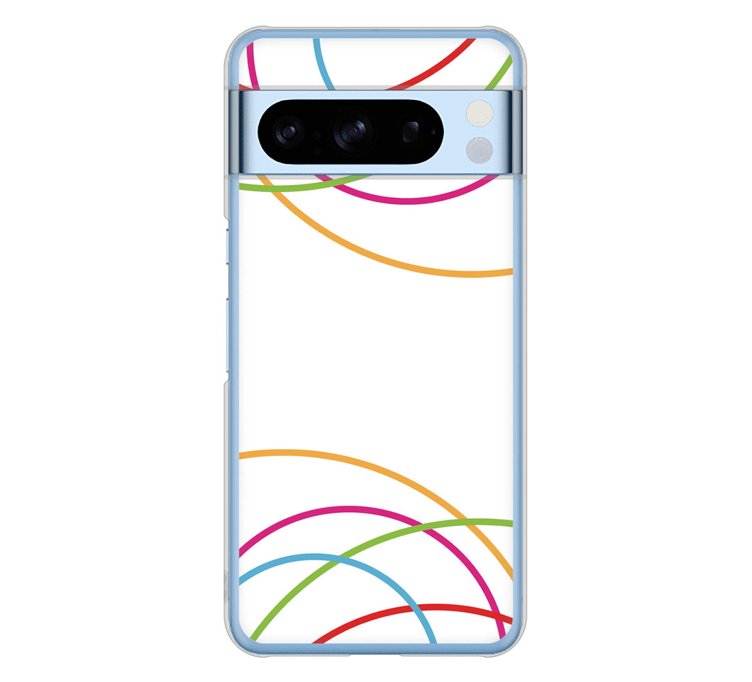 Google Pixel 8 Pro 高画質仕上げ 背面印刷 ハードケース 【IB912 重なり合う曲線】