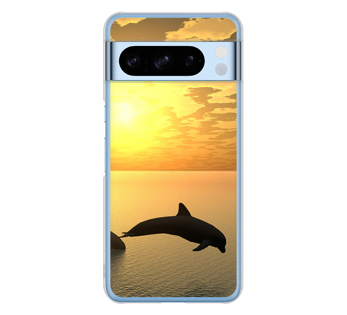 Google Pixel 8 Pro 高画質仕上げ 背面印刷 ハードケース 【VA845 夕暮れのドルフィン】