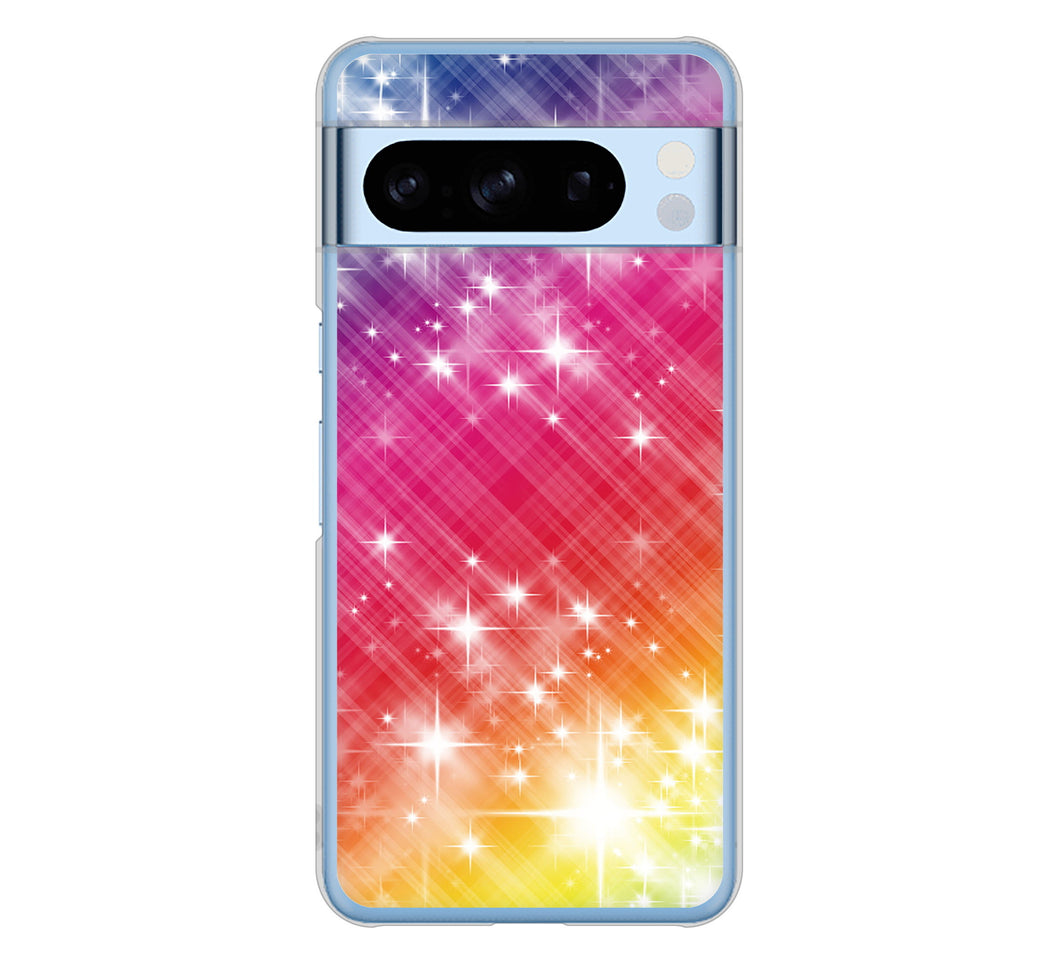 Google Pixel 8 Pro 高画質仕上げ 背面印刷 ハードケース 【VA872 レインボーフレーム】