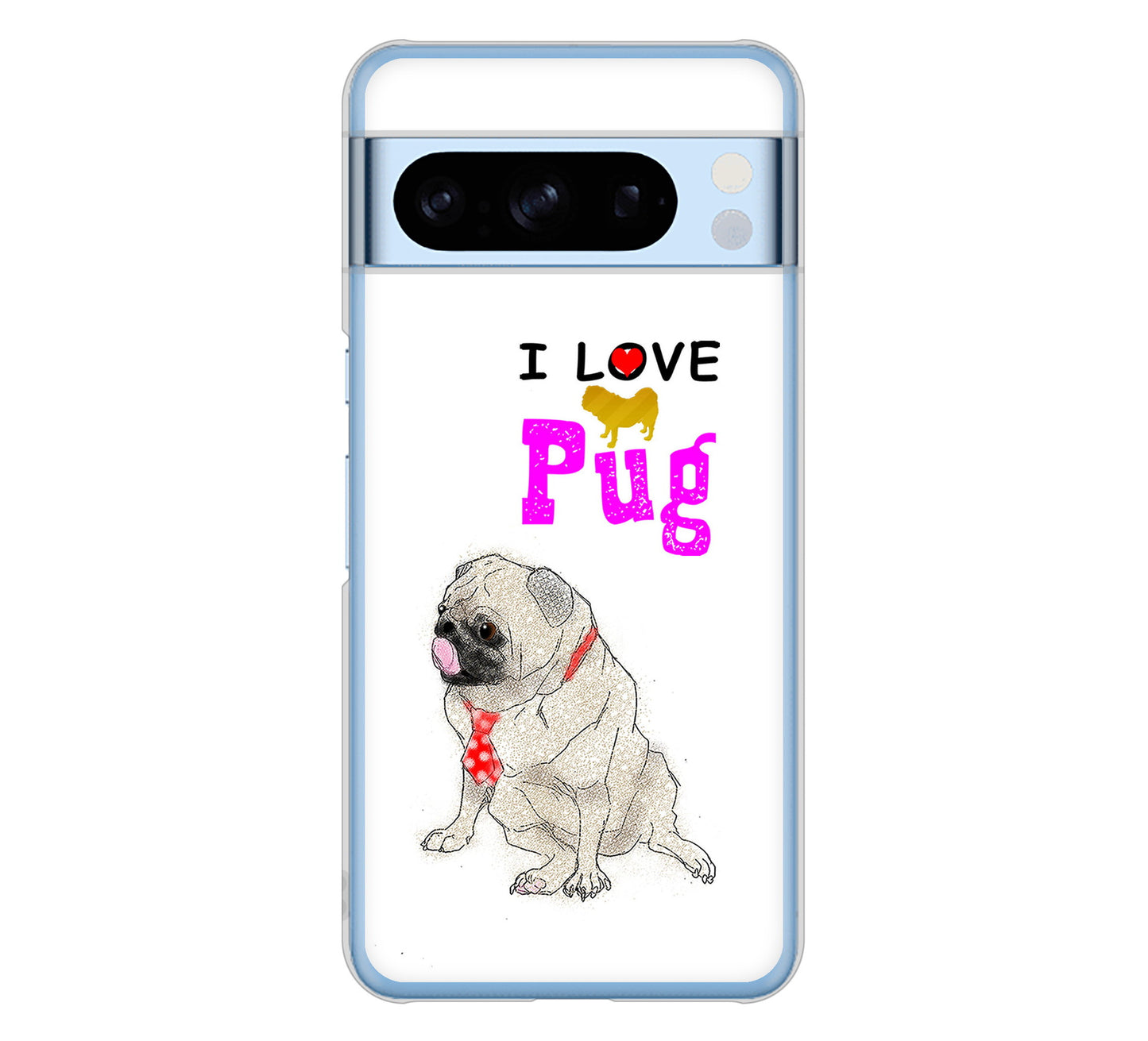 Google Pixel 8 Pro 高画質仕上げ 背面印刷 ハードケースパグ