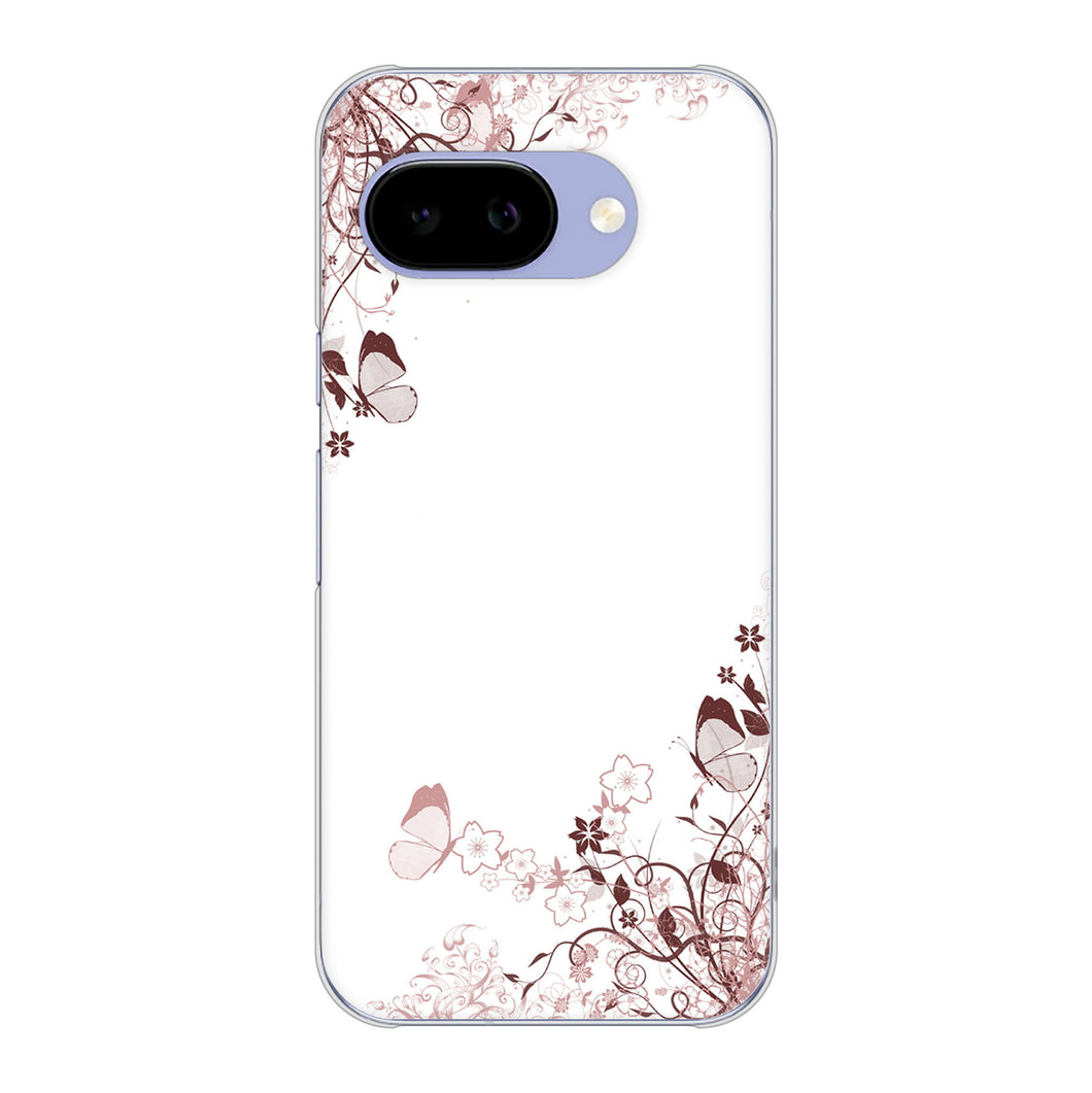 Google Pixel 9a 高画質仕上げ 背面印刷 ハードケースバタフライ