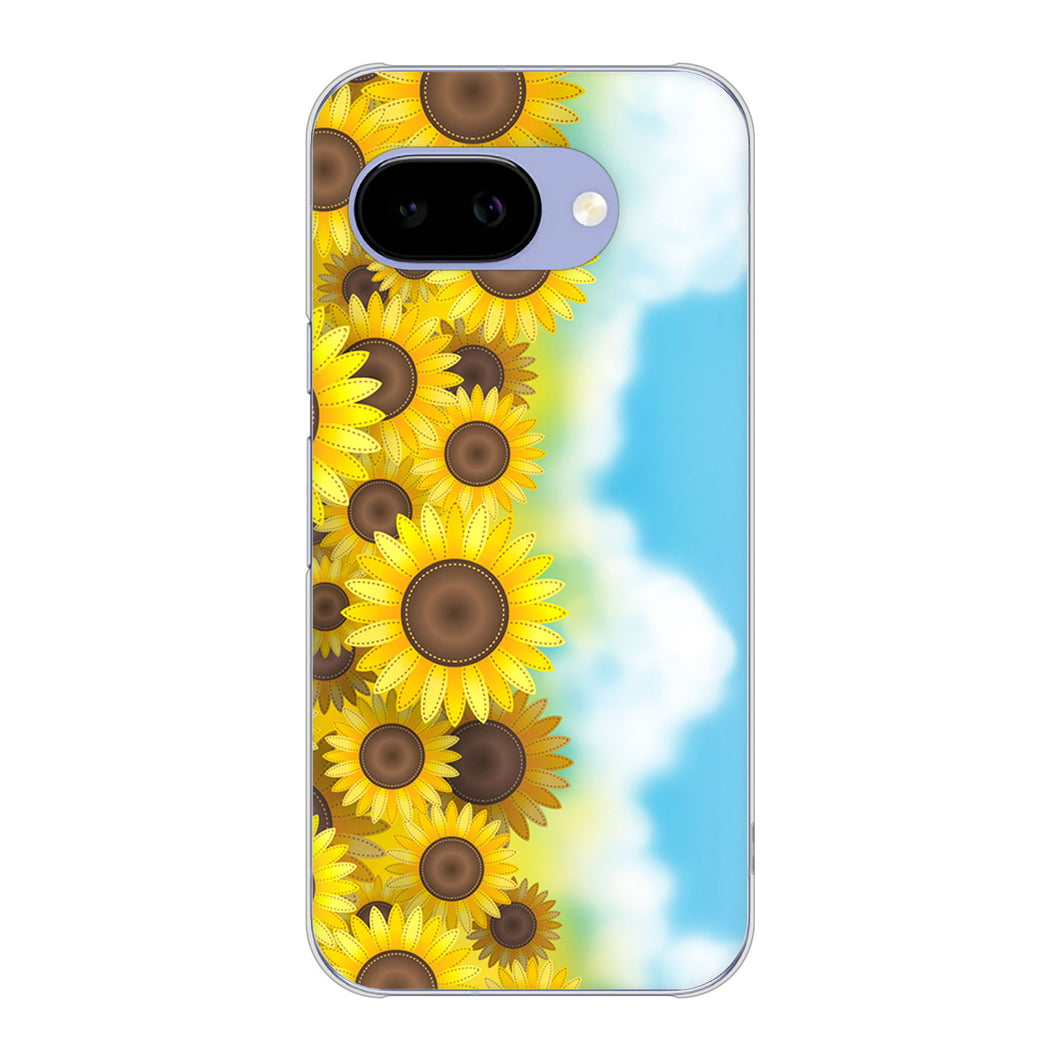 Google Pixel 9a 高画質仕上げ 背面印刷 ハードケース 【148 ひまわり畑】