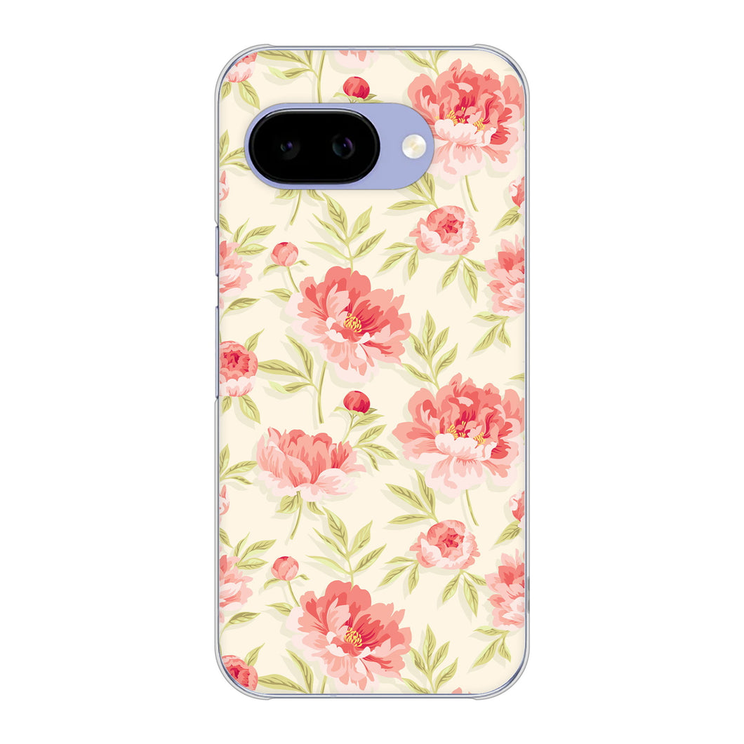 Google Pixel 9a 高画質仕上げ 背面印刷 ハードケース北欧の小花