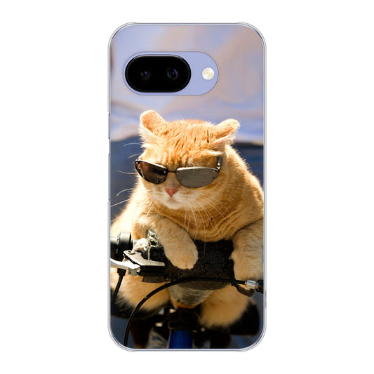 Google Pixel 9a 高画質仕上げ 背面印刷 ハードケース 【595 にゃんとサイクル】
