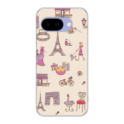 Google Pixel 9a 高画質仕上げ 背面印刷 ハードケースLOVE フランス