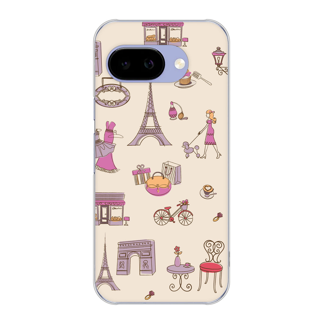 Google Pixel 9a 高画質仕上げ 背面印刷 ハードケースLOVE フランス
