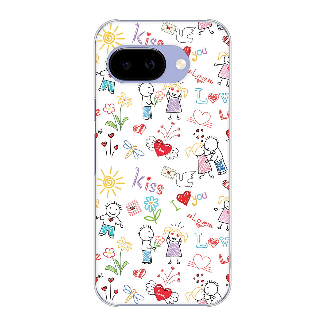 Google Pixel 9a 高画質仕上げ 背面印刷 ハードケースカップル＆ファミリー