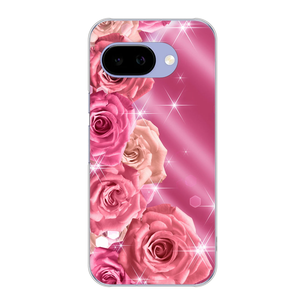 Google Pixel 9a 高画質仕上げ 背面印刷 ハードケース 【1182 ピンクの薔薇に誘われて】