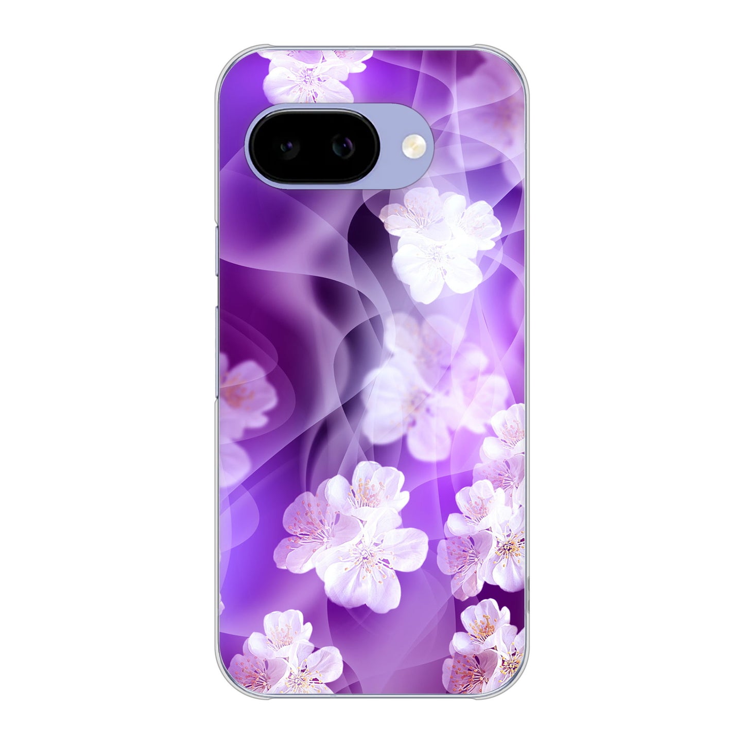 Google Pixel 9a 高画質仕上げ 背面印刷 ハードケース 【1211 桜とパープルの風】