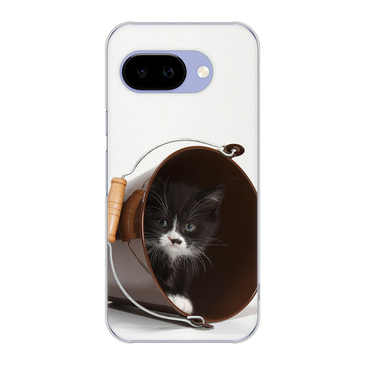 Google Pixel 9a 高画質仕上げ 背面印刷 ハードケース 【VA800 ネコとバケツ】