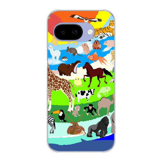 Google Pixel 9a 高画質仕上げ 背面印刷 ハードケース 【YJ201 アニマルプラネット】