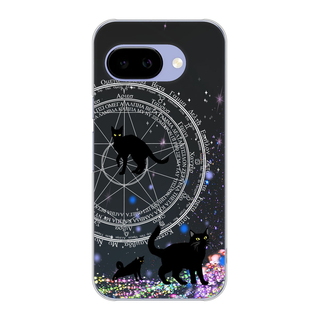 Google Pixel 9a 高画質仕上げ 背面印刷 ハードケース魔法陣猫