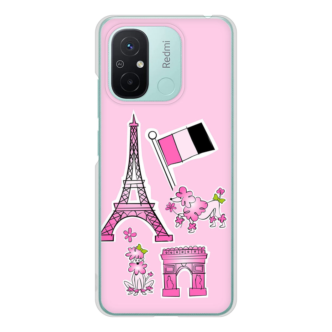 Xiaomi Redmi 12C 高画質仕上げ 背面印刷 ハードケースLOVE フランス