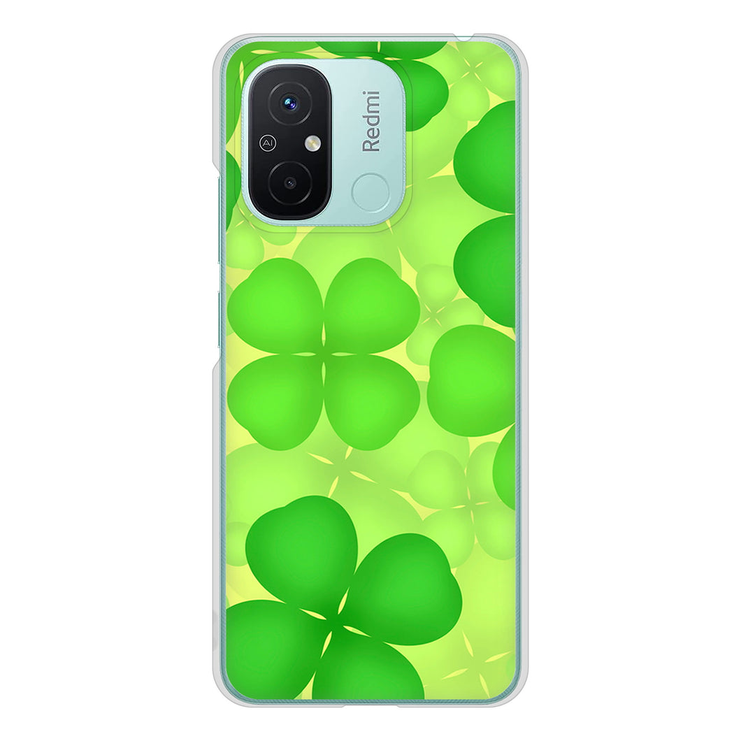 Xiaomi Redmi 12C 高画質仕上げ 背面印刷 ハードケース 【1297 四つ葉のクローバー】
