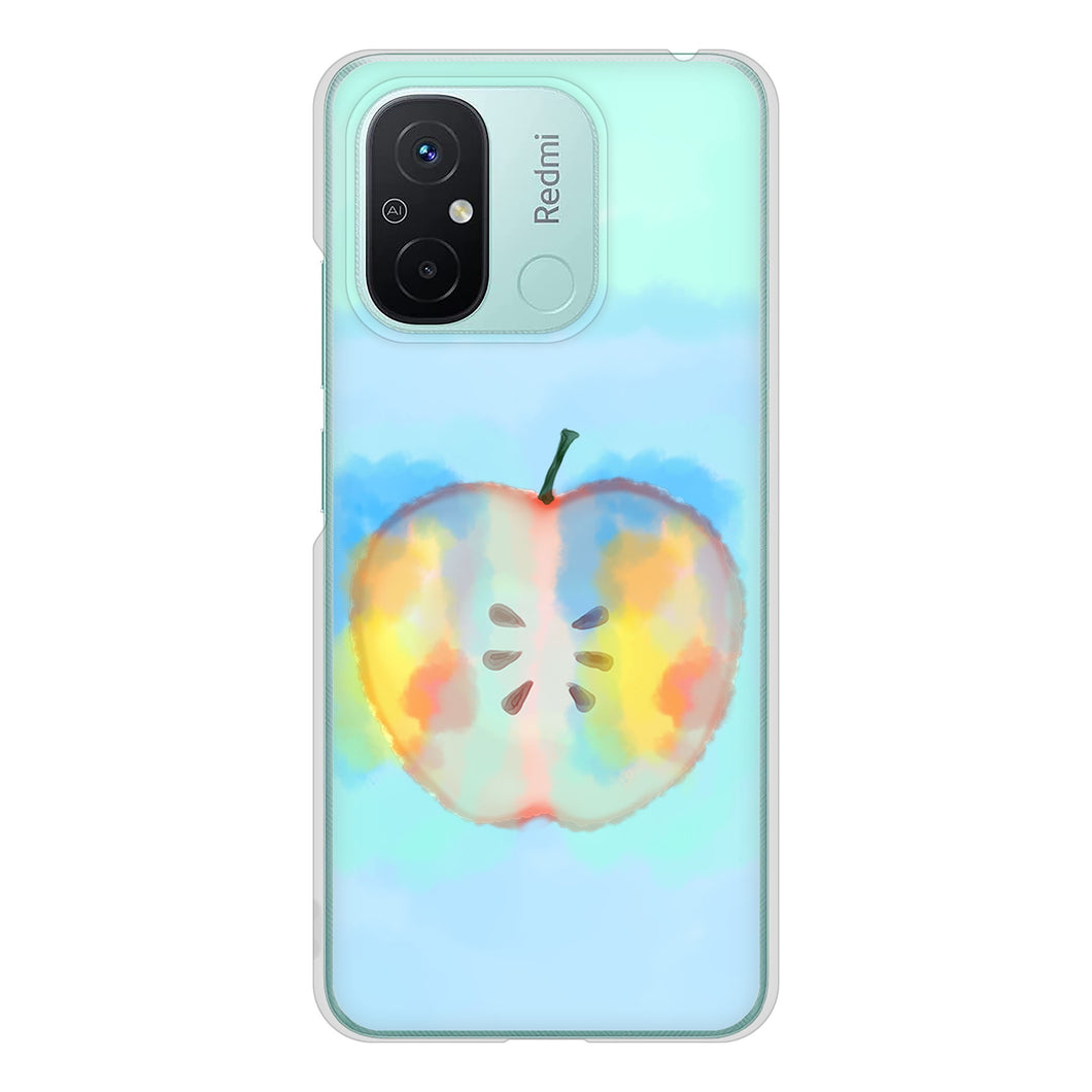 Xiaomi Redmi 12C 高画質仕上げ 背面印刷 ハードケース 【YJ181 りんご 水彩181】