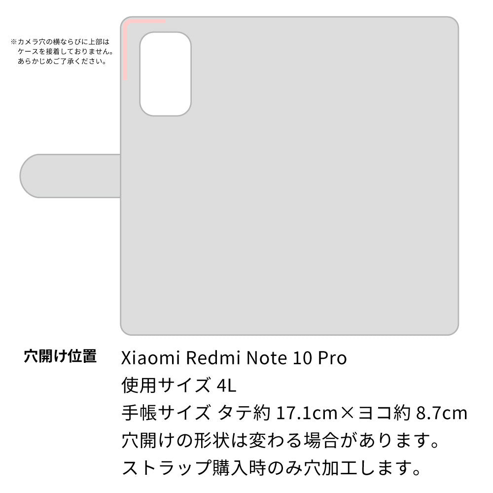 Redmi Note 10 Pro 天然素材の水玉デニム本革仕立て 本革ベルト 手帳型ケース