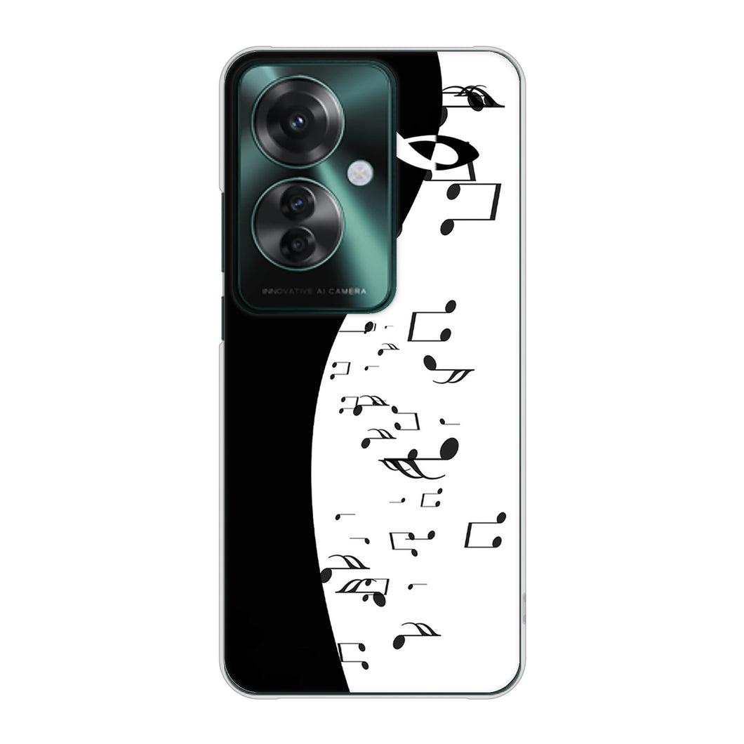 OPPO Reno11 A 高画質仕上げ 背面印刷 ハードケース音符