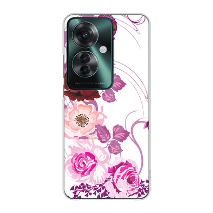 OPPO Reno11 A 高画質仕上げ 背面印刷 ハードケースロマンチックなバラ