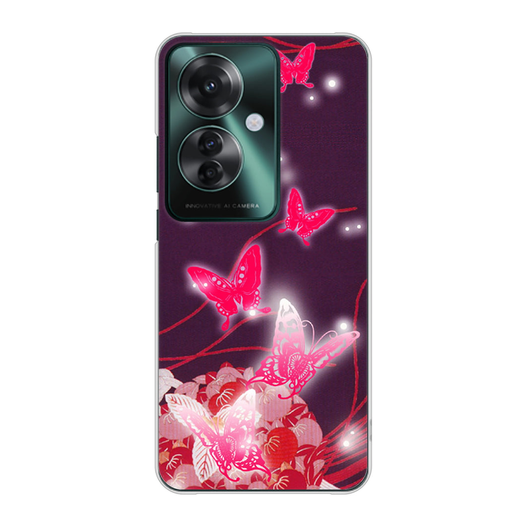 OPPO Reno11 A 高画質仕上げ 背面印刷 ハードケースバタフライ