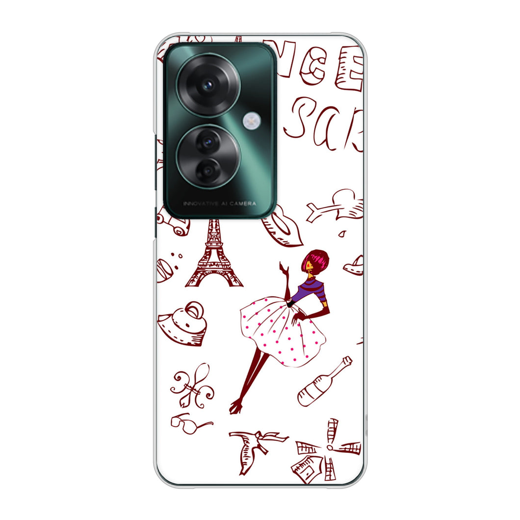 OPPO Reno11 A 高画質仕上げ 背面印刷 ハードケースLOVE フランス