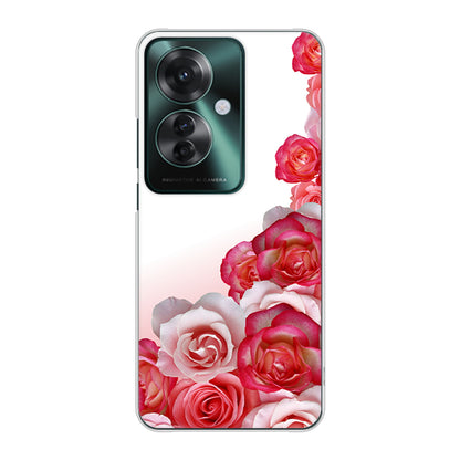 OPPO Reno11 A 高画質仕上げ 背面印刷 ハードケースロマンチックなバラ