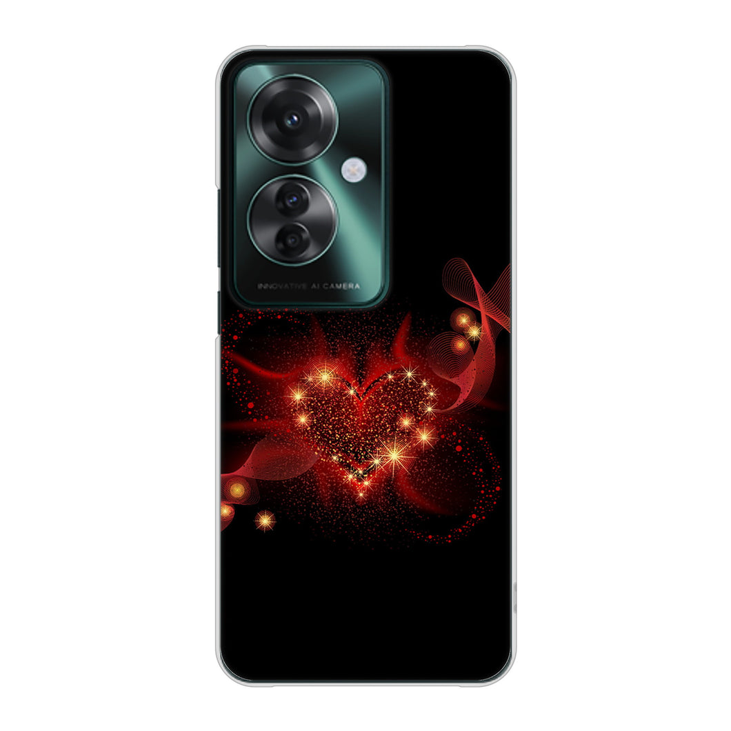 OPPO Reno11 A 高画質仕上げ 背面印刷 ハードケースきらめきハート