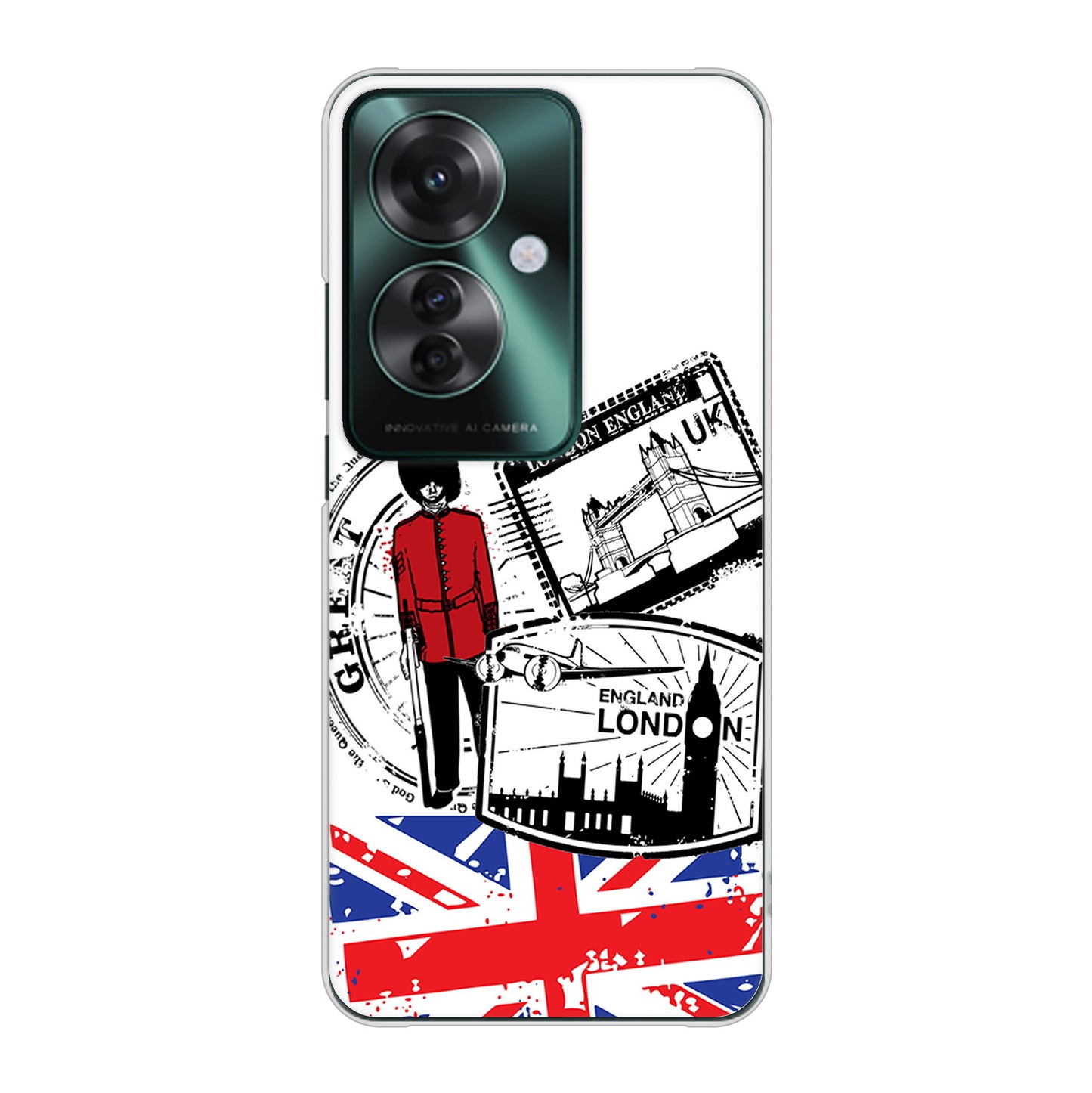 OPPO Reno11 A 高画質仕上げ 背面印刷 ハードケースイギリスの風景