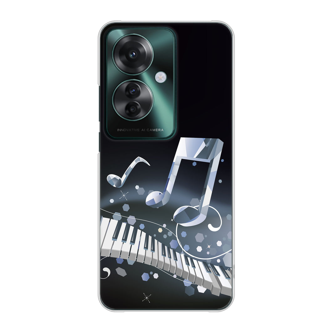 OPPO Reno11 A 高画質仕上げ 背面印刷 ハードケース音符