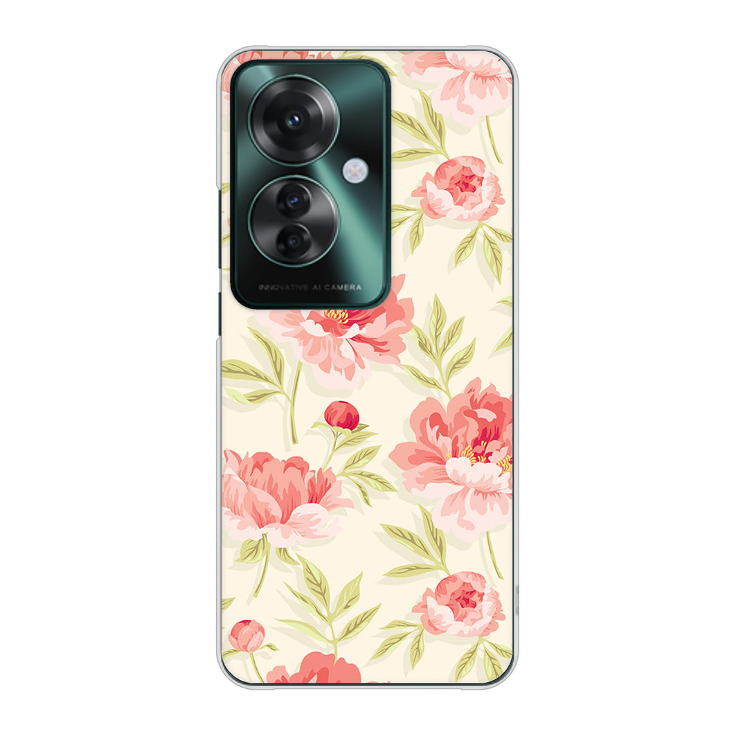 OPPO Reno11 A 高画質仕上げ 背面印刷 ハードケース北欧の小花