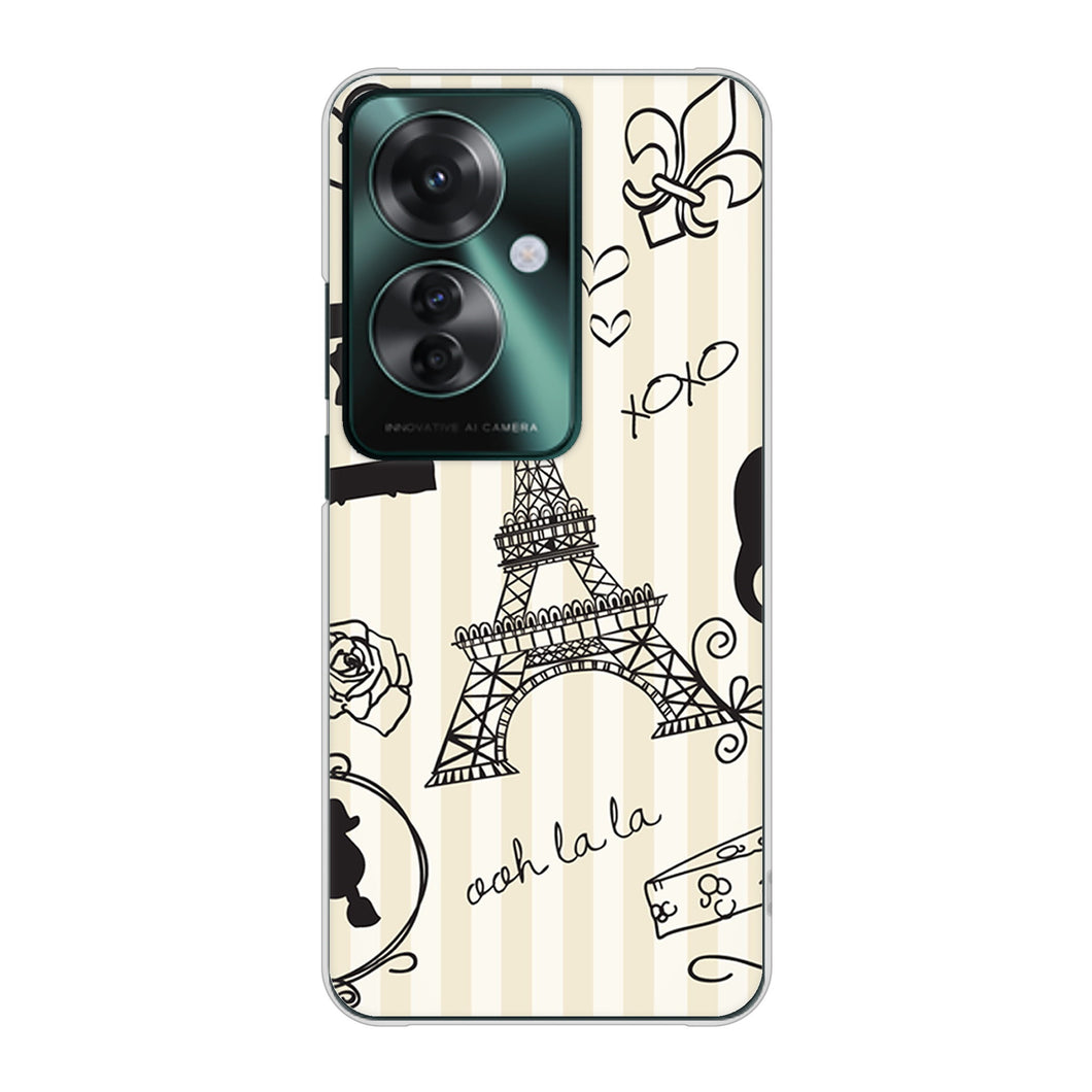OPPO Reno11 A 高画質仕上げ 背面印刷 ハードケースLOVE フランス