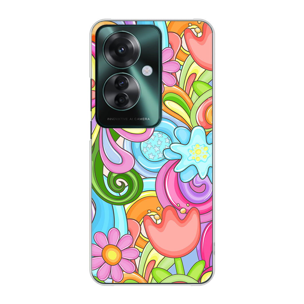 OPPO Reno11 A 高画質仕上げ 背面印刷 ハードケース 【713 ミラクルフラワー】