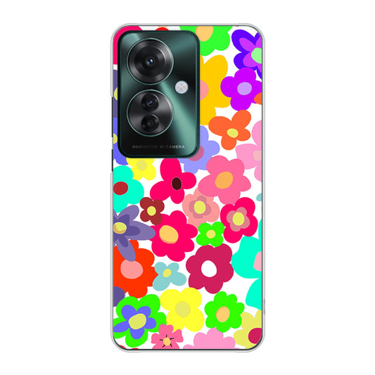 OPPO Reno11 A 高画質仕上げ 背面印刷 ハードケースルーズフラワー