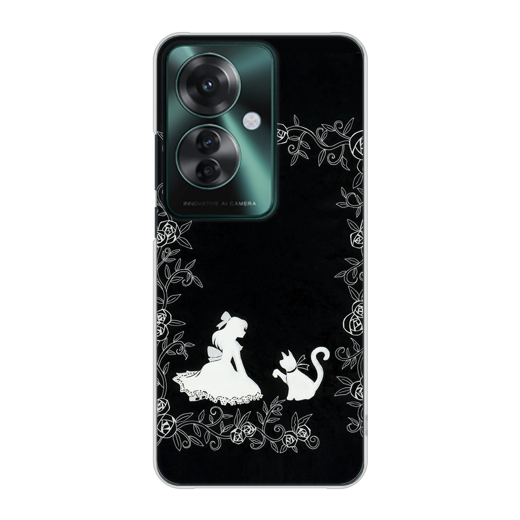 OPPO Reno11 A 高画質仕上げ 背面印刷 ハードケースお姫様とネコ