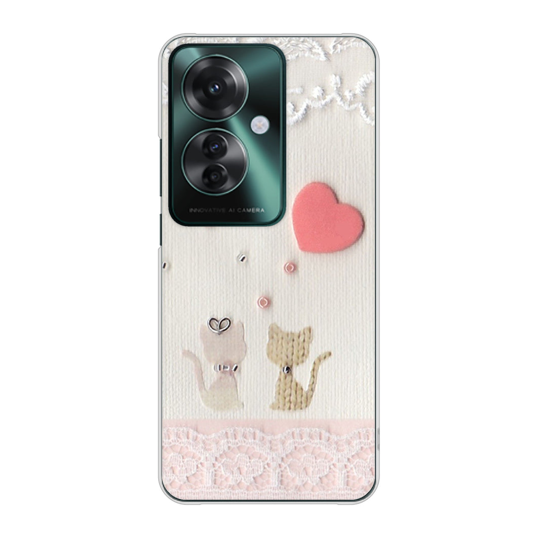 OPPO Reno11 A 高画質仕上げ 背面印刷 ハードケースクラフト写真ネコ
